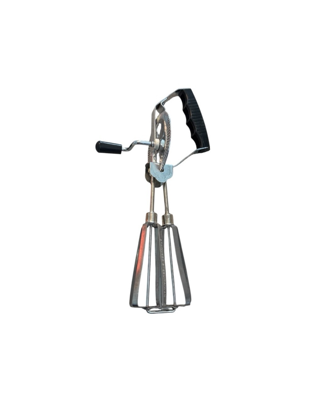 Vintage Mid Century Hand Mixer Egg Beater Heavy Duty Stainless Steel Black